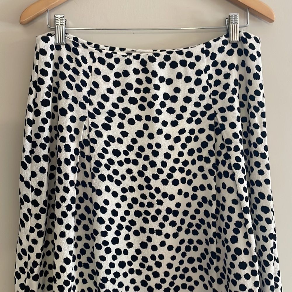 LOFT White and Black Polka Dot A-Line Skirt - Picture 3 of 6